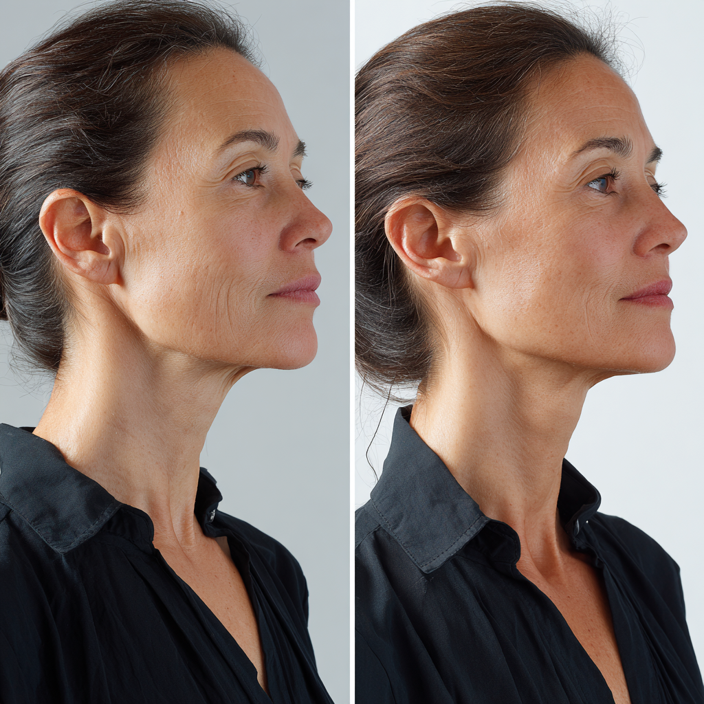 Résultat Skinbooster cou – ridules estompées